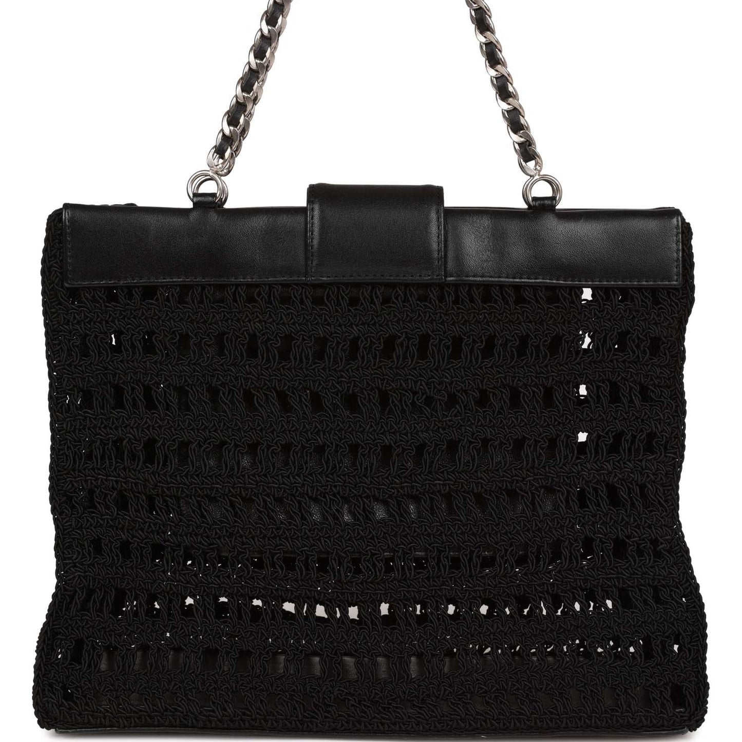 Chanel Supermodel Tote Black Crochet Aged Silver Hardware