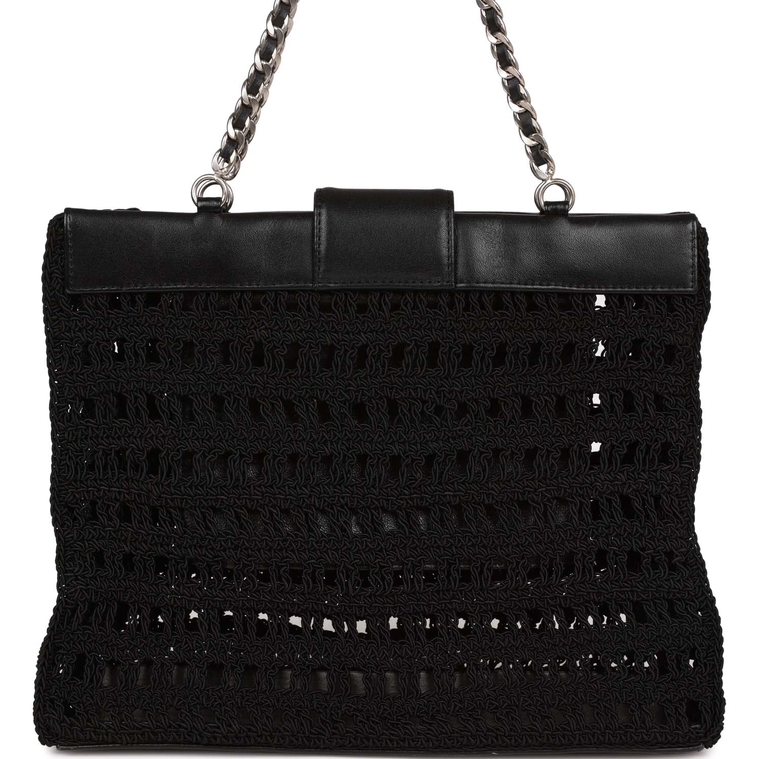 Chanel Supermodel Tote Black Crochet Aged Silver Hardware