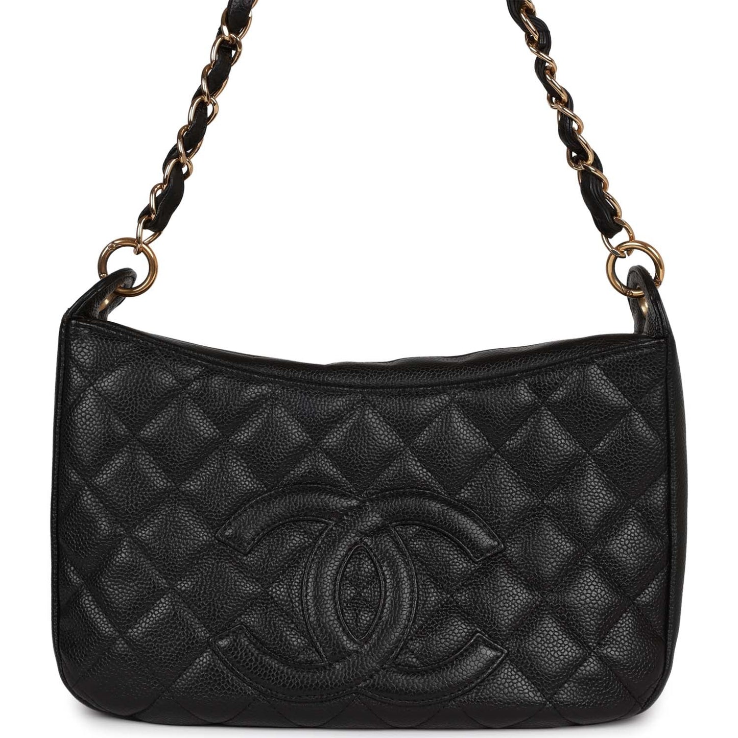 Chanel Timeless CC Shoulder Bag Black Caviar Gold Hardware