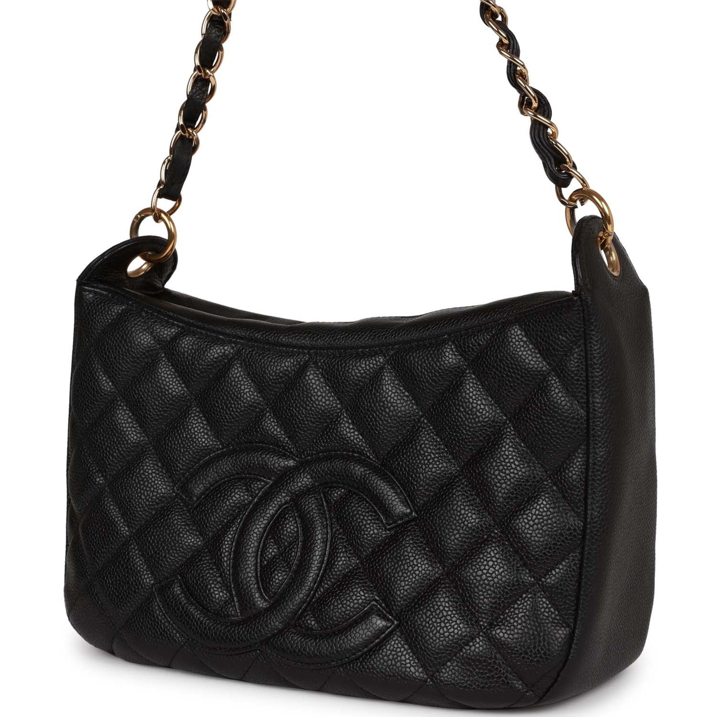 Chanel Timeless CC Shoulder Bag Black Caviar Gold Hardware
