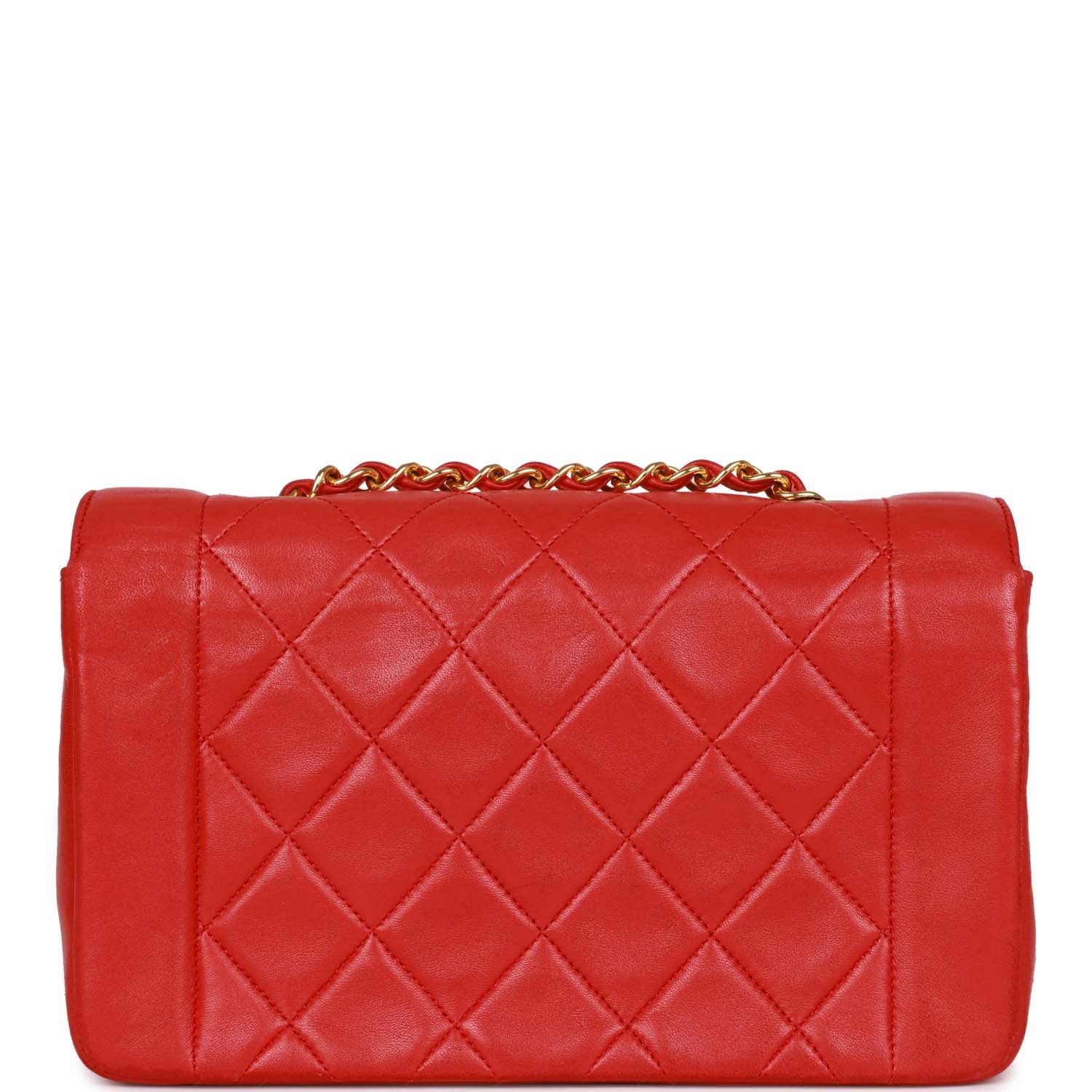 Chanel Small Diana Flap Bag Red Lambskin Gold Hardware