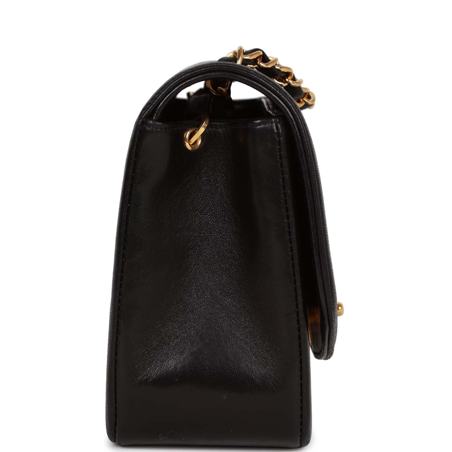 Chanel Small Diana Flap Bag Black Lambskin Gold Hardware