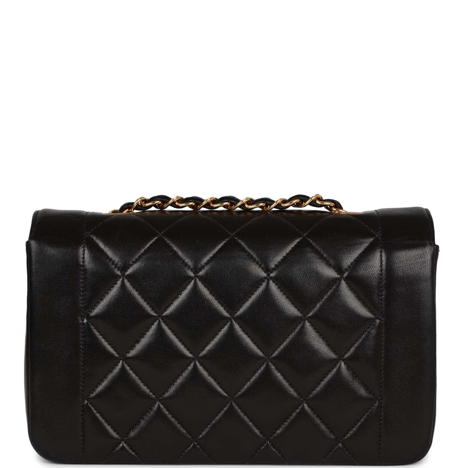 Chanel Small Diana Flap Bag Black Lambskin Gold Hardware