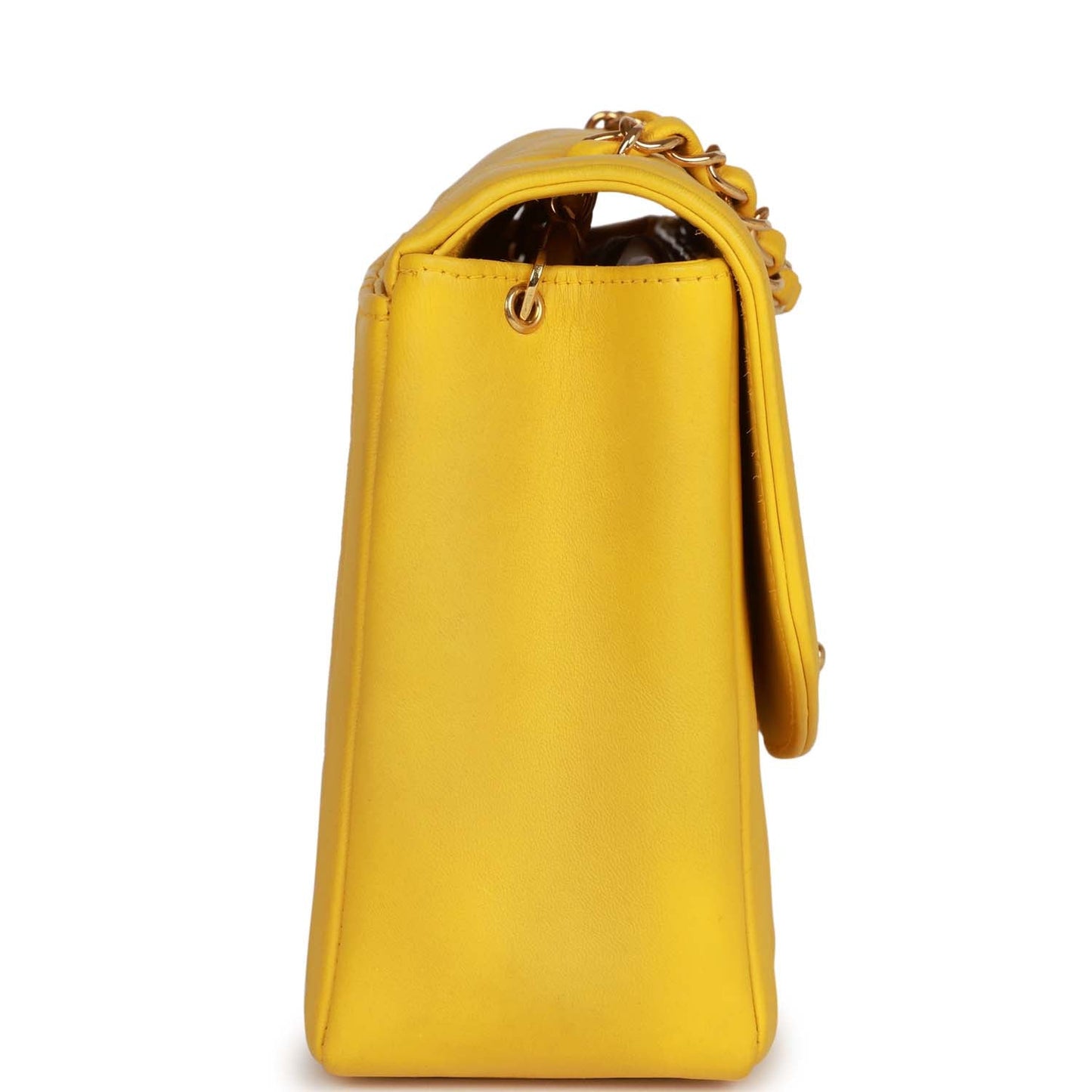Chanel Medium Diana Flap Bag Yellow Lambskin Gold Hardware