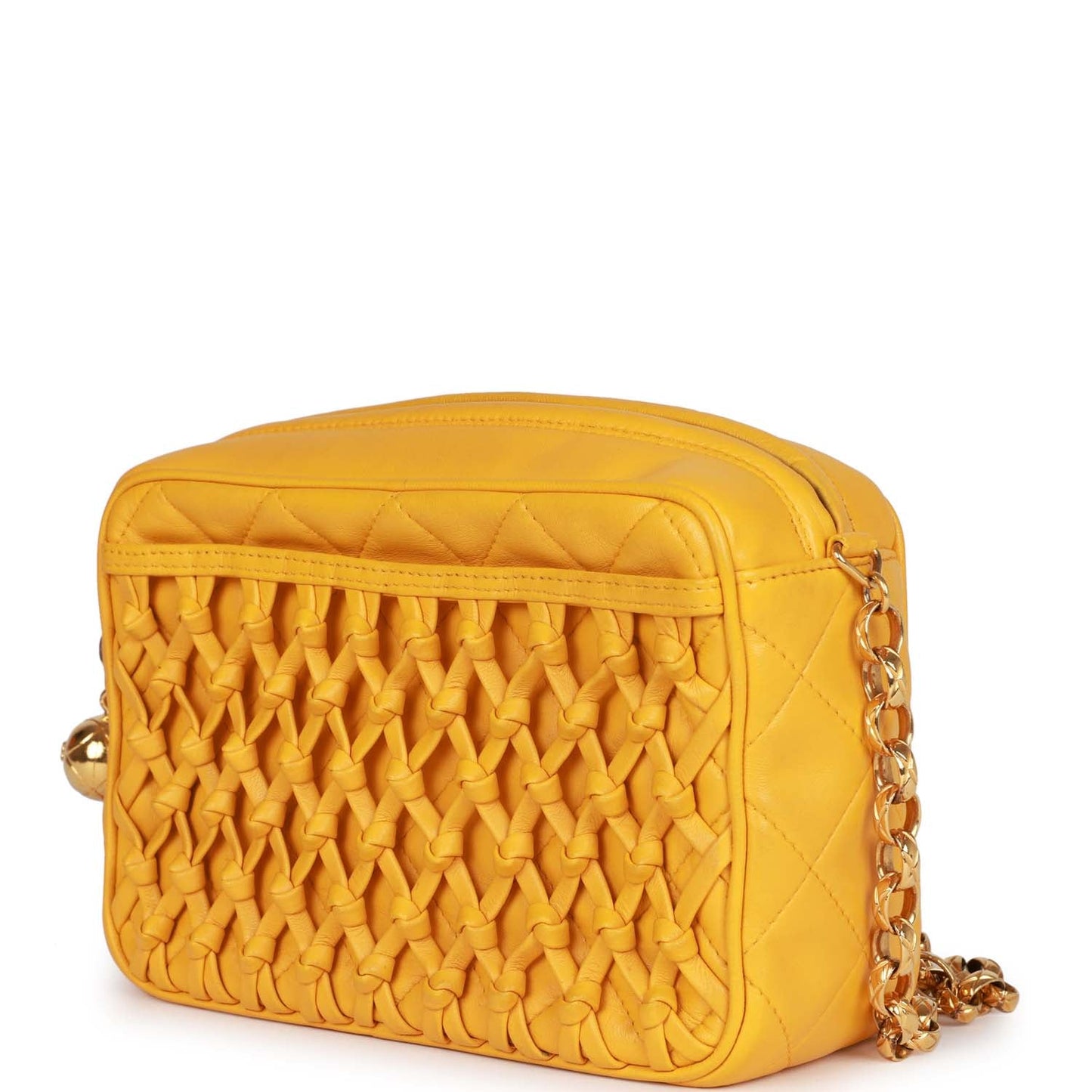 Chanel Knotted Camera Bag Yellow Lambskin Gold Hardware