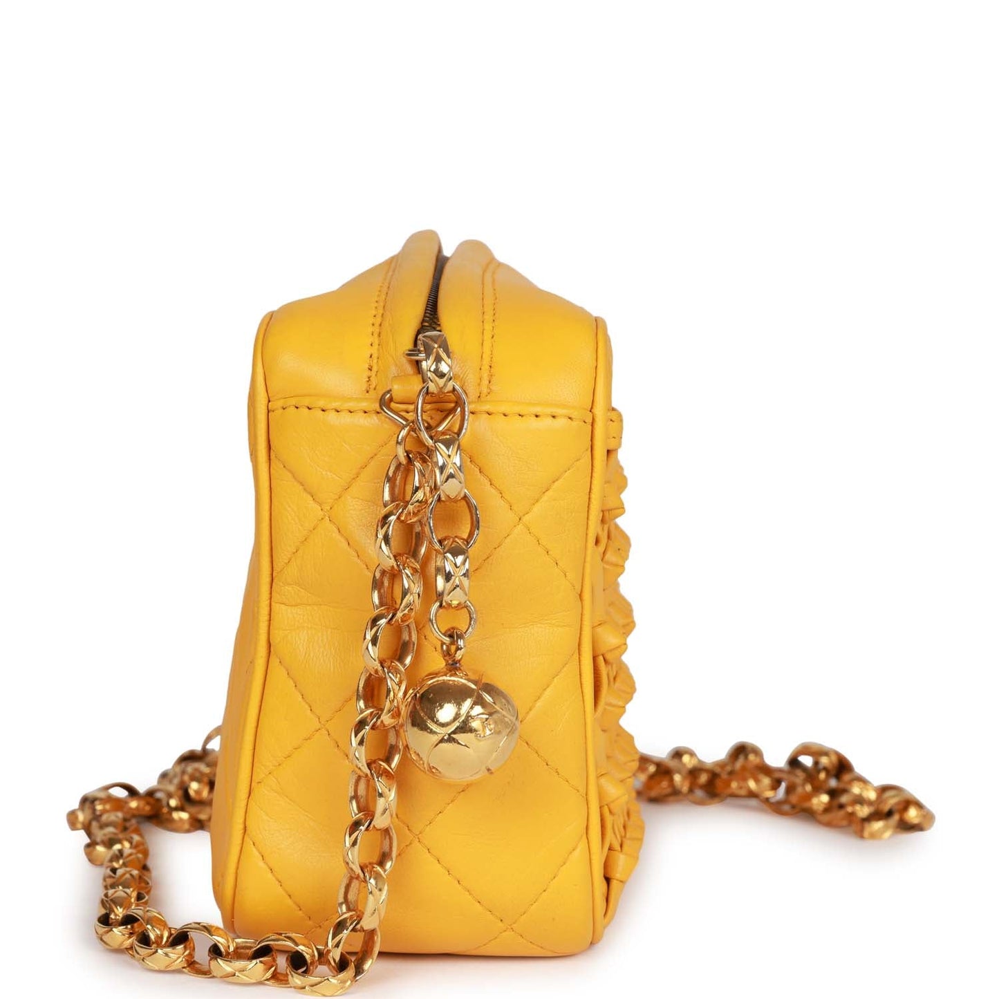 Chanel Knotted Camera Bag Yellow Lambskin Gold Hardware