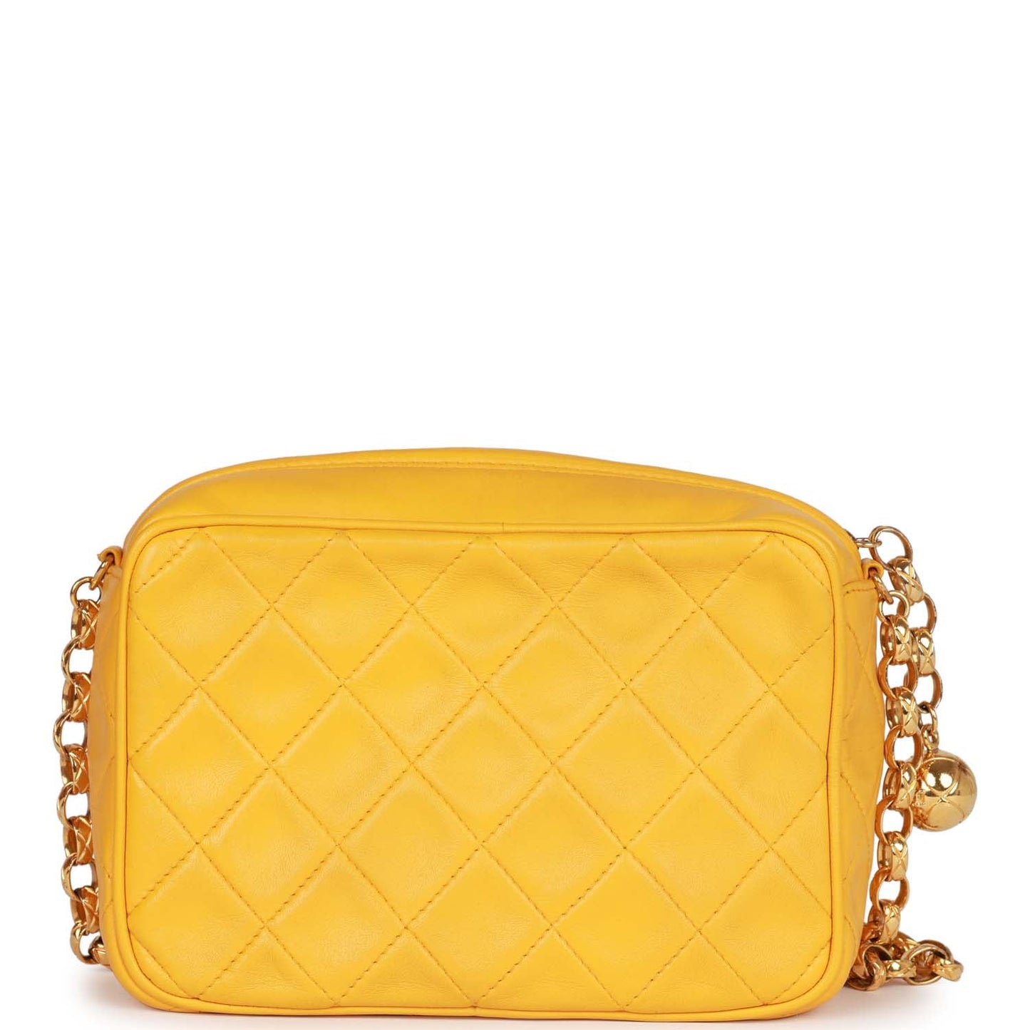 Chanel Knotted Camera Bag Yellow Lambskin Gold Hardware