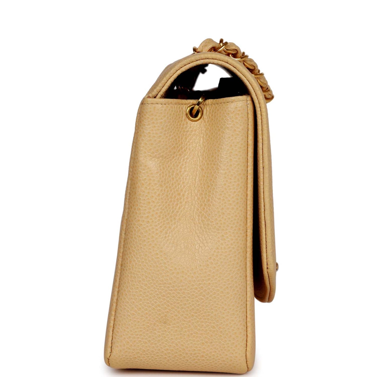 Chanel Medium Diana Flap Bag Beige Caviar Gold Hardware