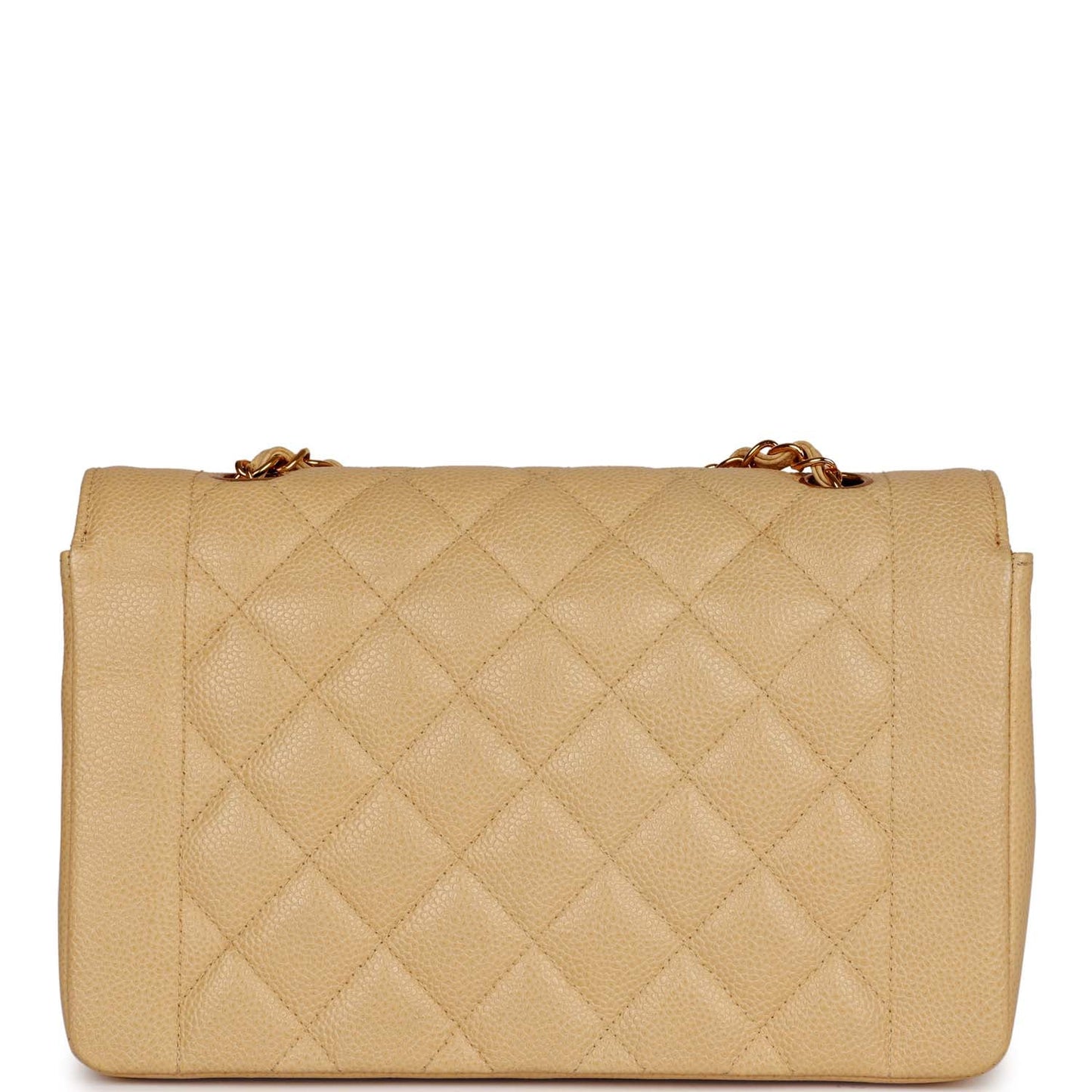 Chanel Medium Diana Flap Bag Beige Caviar Gold Hardware