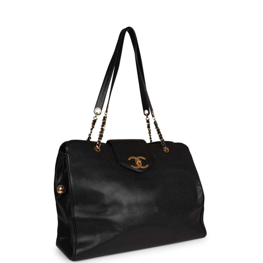 Chanel Supermodel Tote Black Caviar Gold Hardware