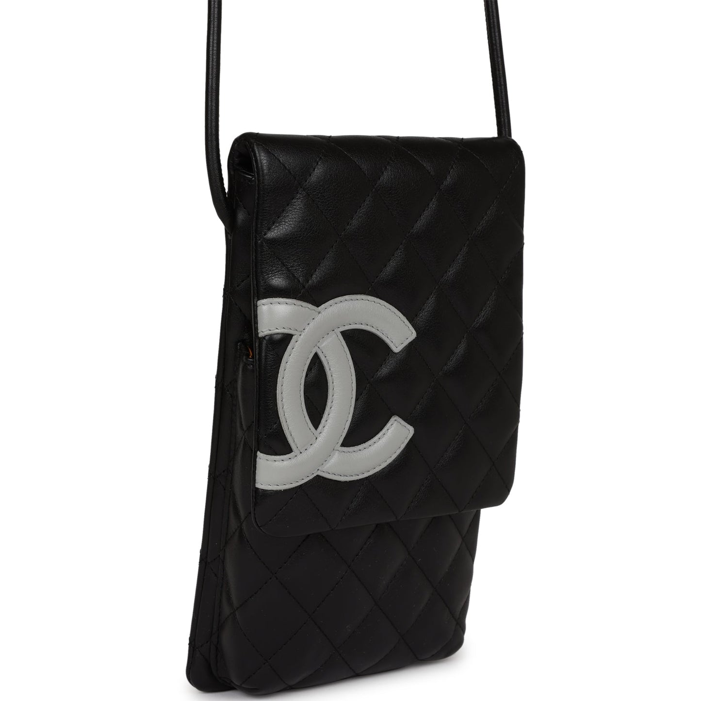 Chanel Cambon Messenger Crossbody Black and Grey Calfskin Silver Hardware