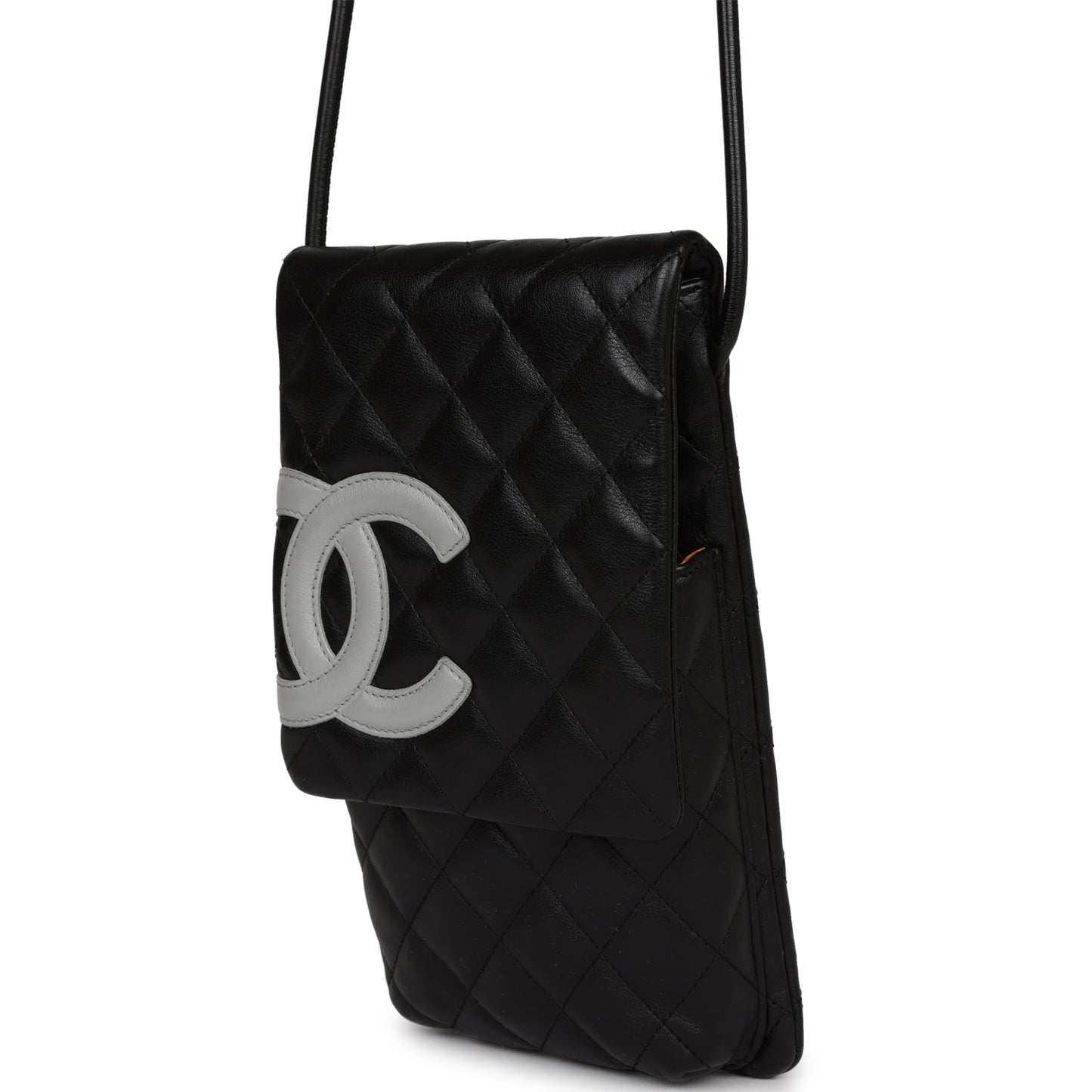 Chanel Cambon Messenger Crossbody Black and Grey Calfskin Silver Hardware