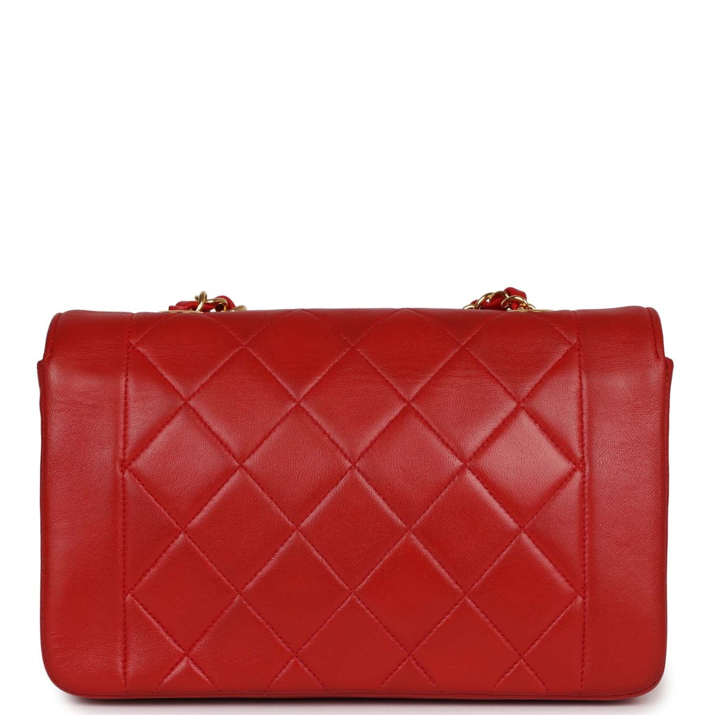 Chanel Small Diana Flap Bag Red Lambskin Gold Hardware