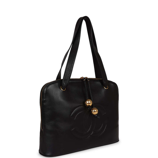 Chanel Timeless CC Dome Tote Black Lambskin Gold Hardware