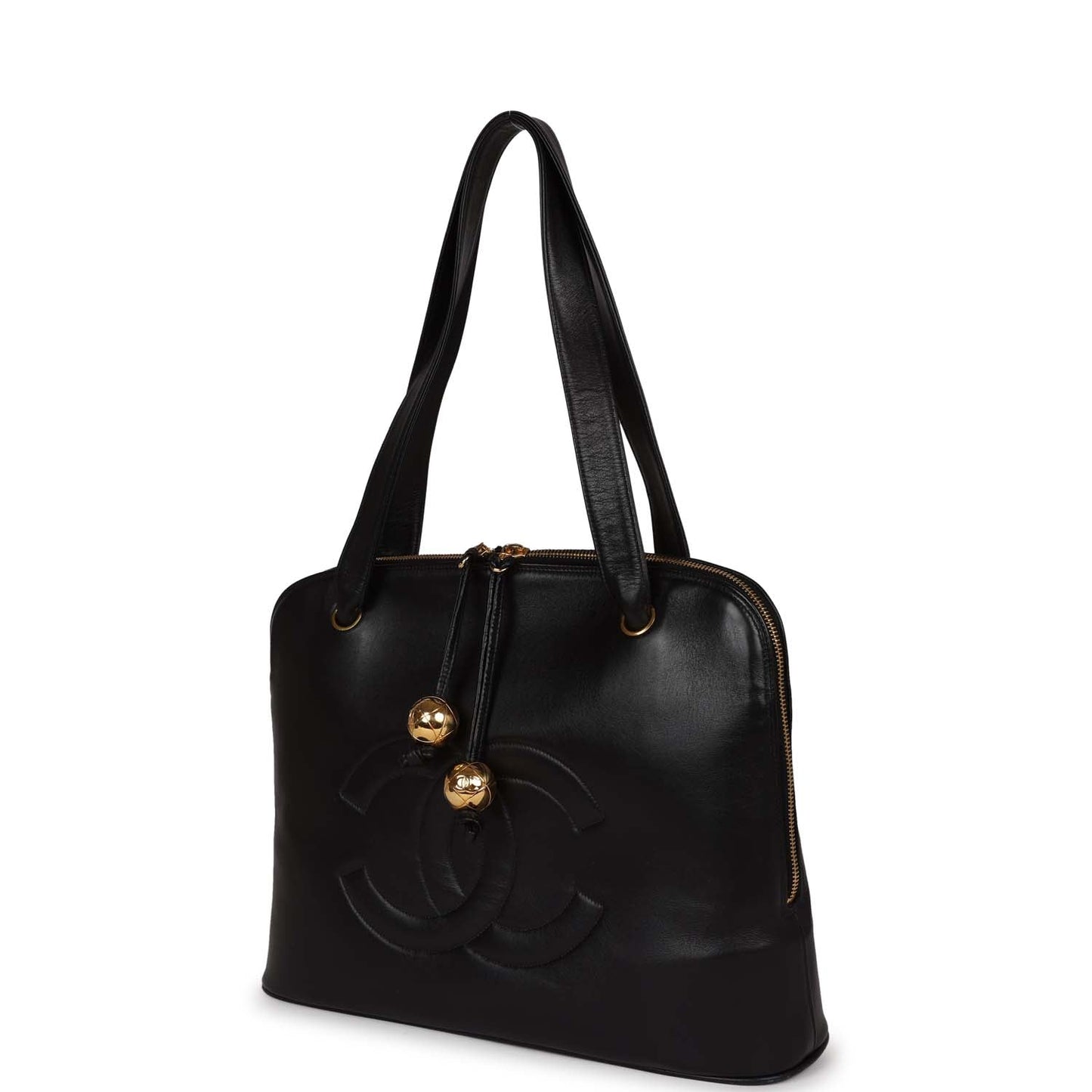 Chanel Timeless CC Dome Tote Black Lambskin Gold Hardware