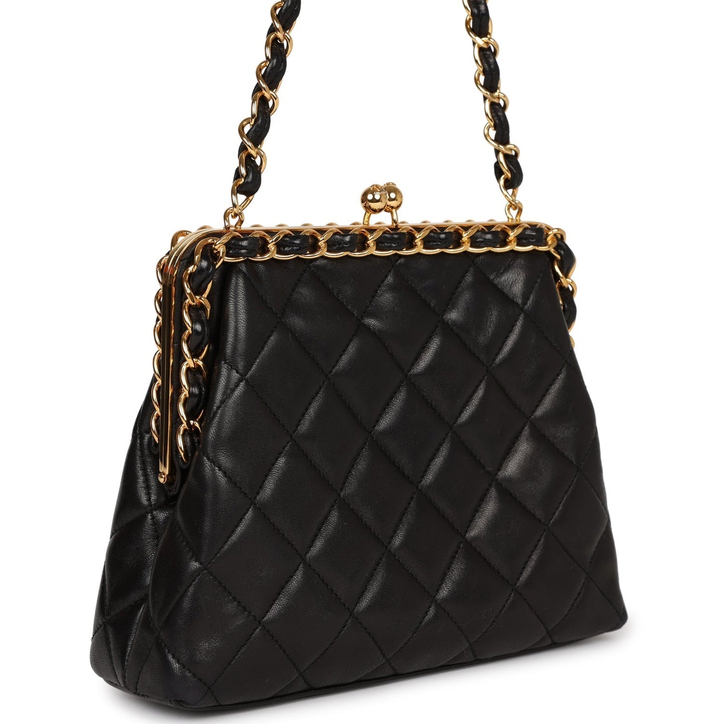 Chanel Frame Bag Black Lambskin Gold Hardware