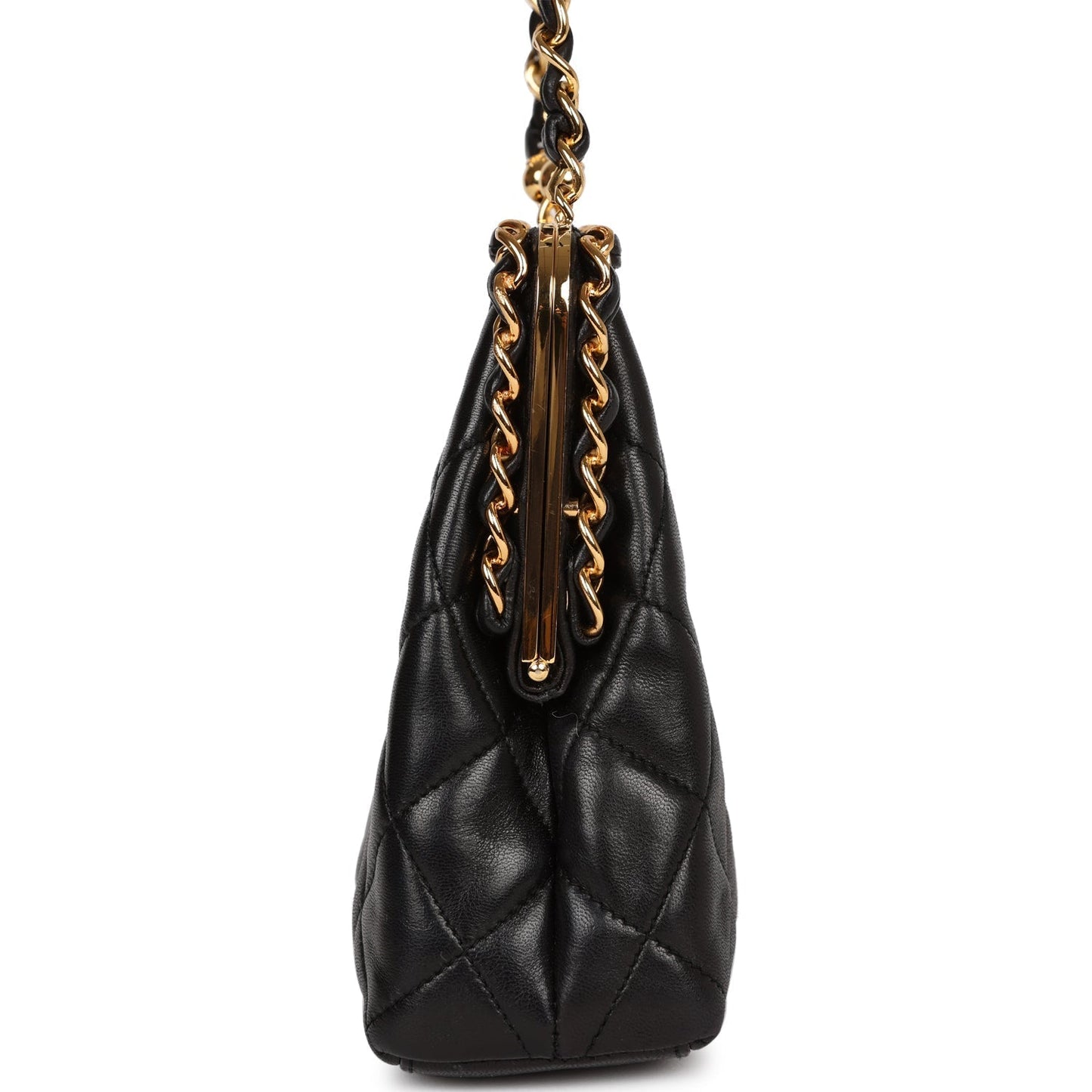 Chanel Frame Bag Black Lambskin Gold Hardware