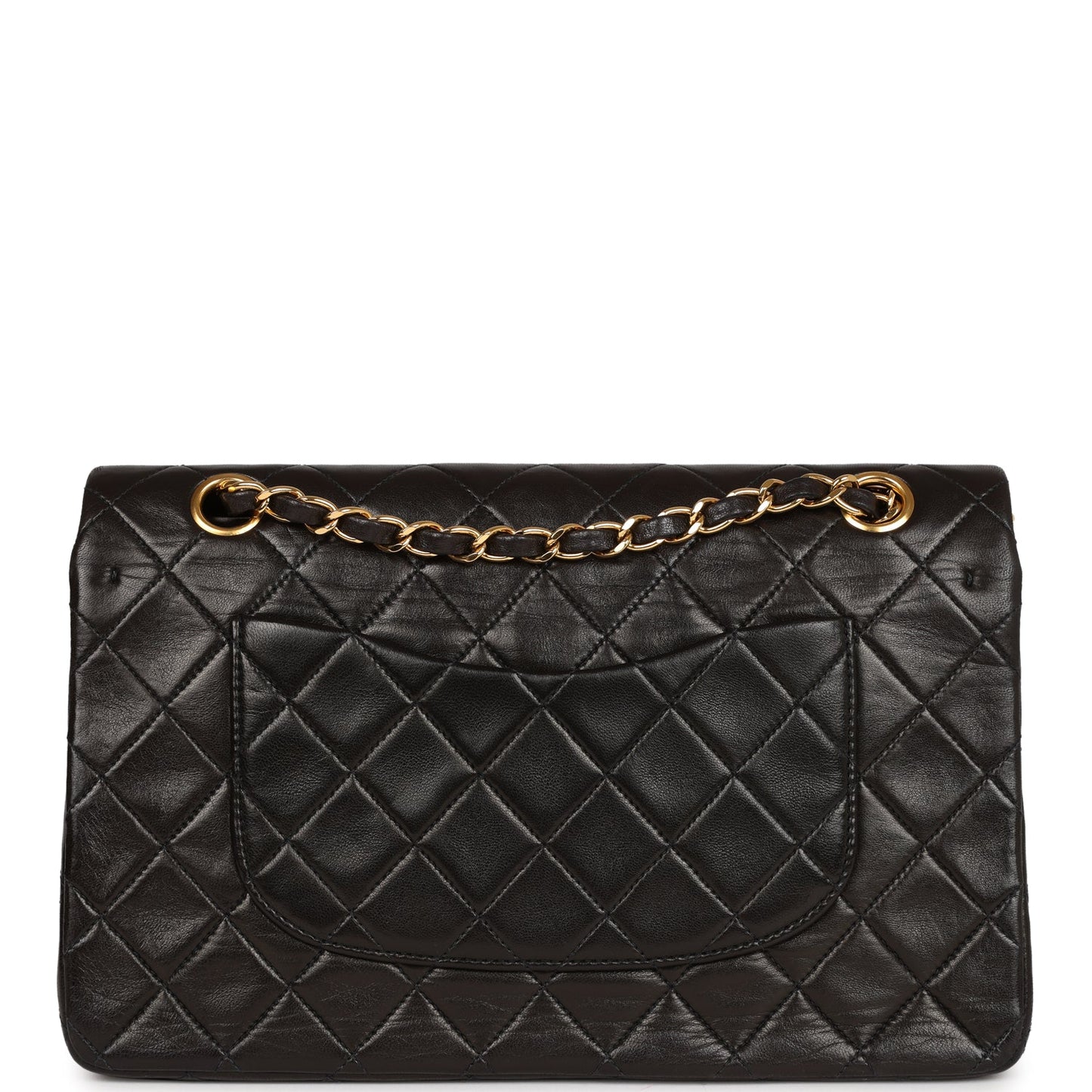 Chanel Medium Classic Double Flap Black Lambskin Gold Hardware Shoulder Bag