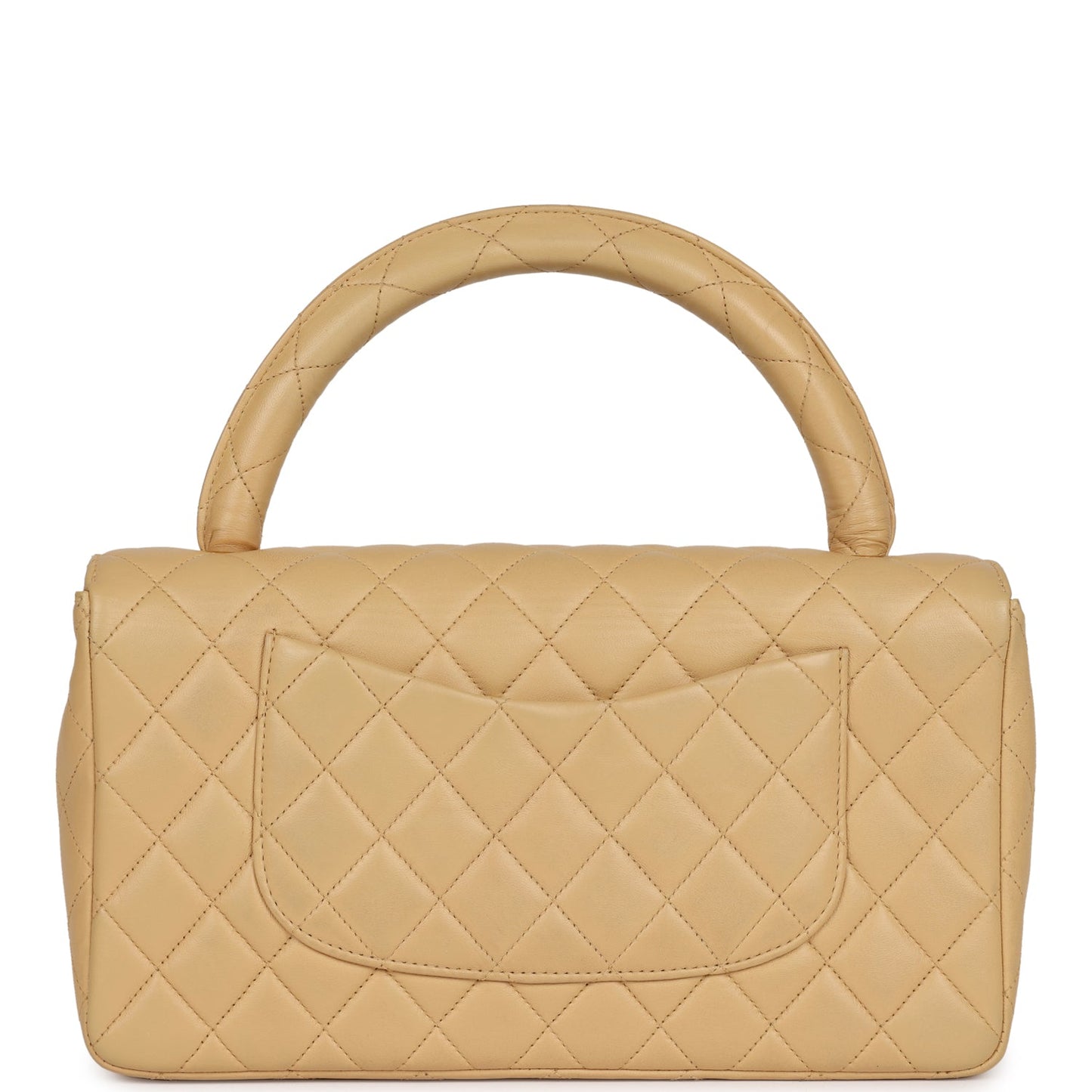 Chanel Kelly Parent Flap Bag Beige Lambskin Gold Hardware