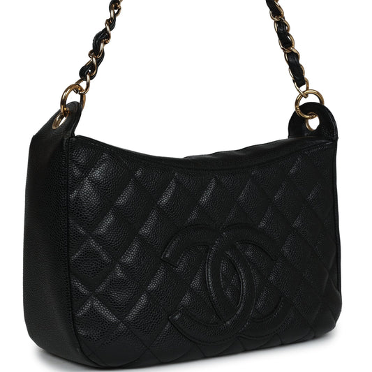 Chanel Timeless CC Hobo Bag Black Caviar Gold Hardware