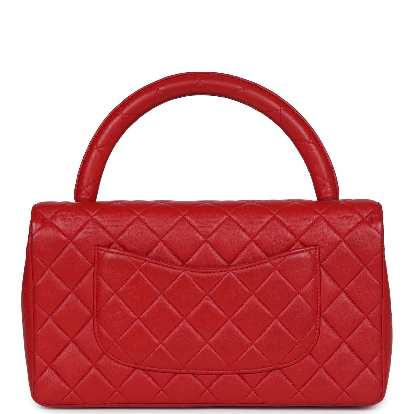 Chanel Kelly Parent Flap Bag Red Lambskin Silver Hardware