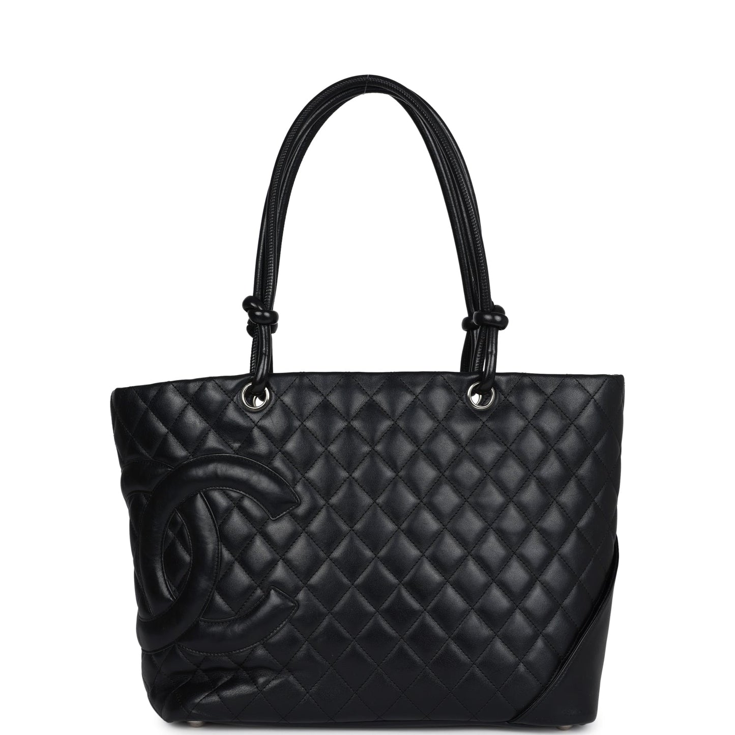 Chanel Large Cambon Ligne Tote Black Calfskin Silver Hardware
