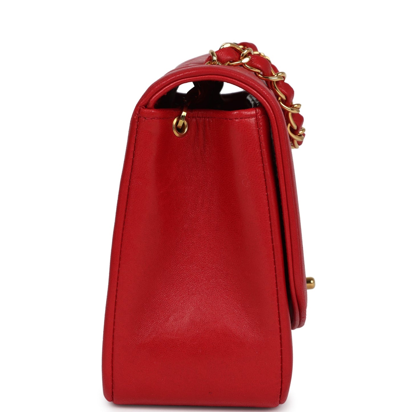 Chanel Small Diana Flap Bag Red Lambskin Gold Hardware