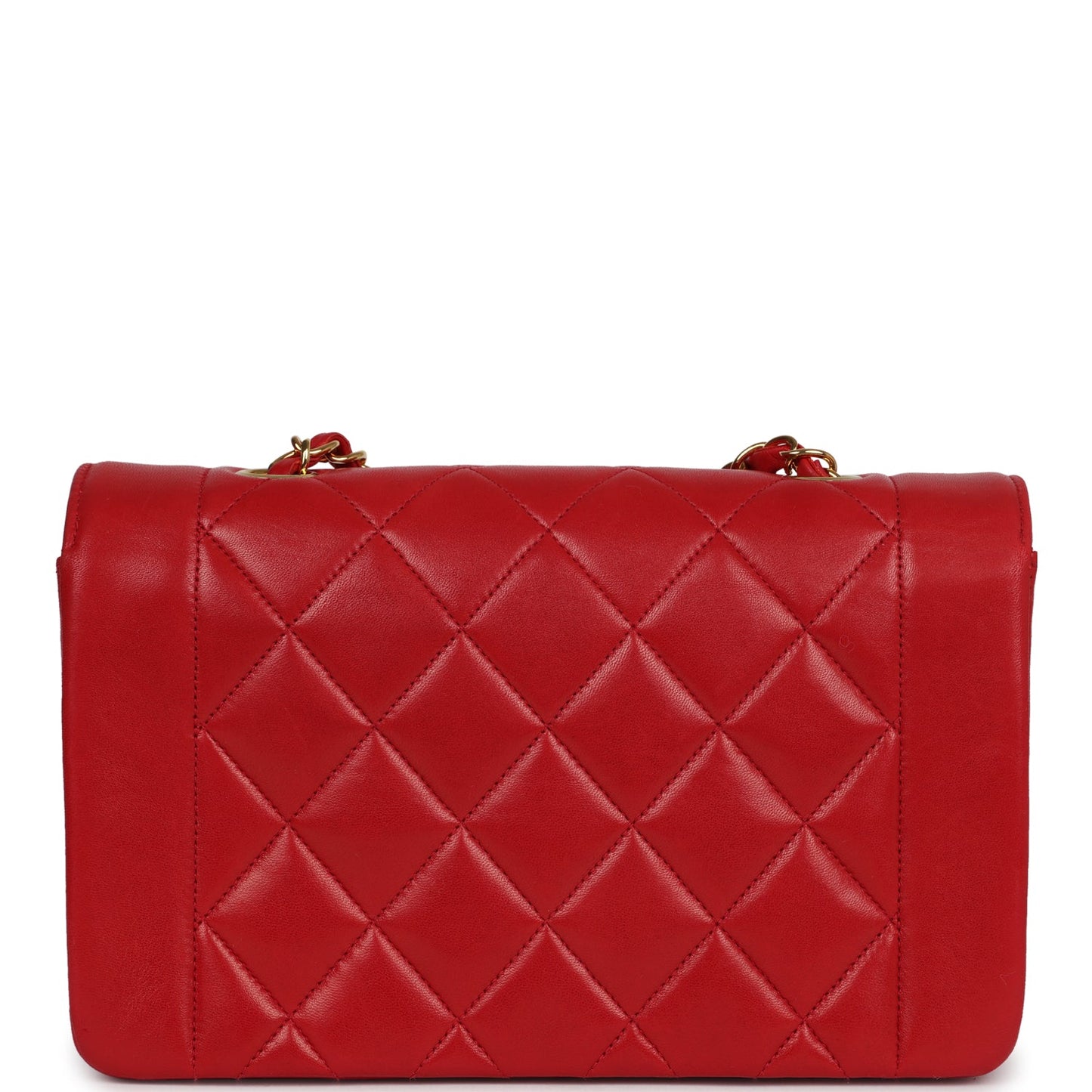 Chanel Small Diana Flap Bag Red Lambskin Gold Hardware