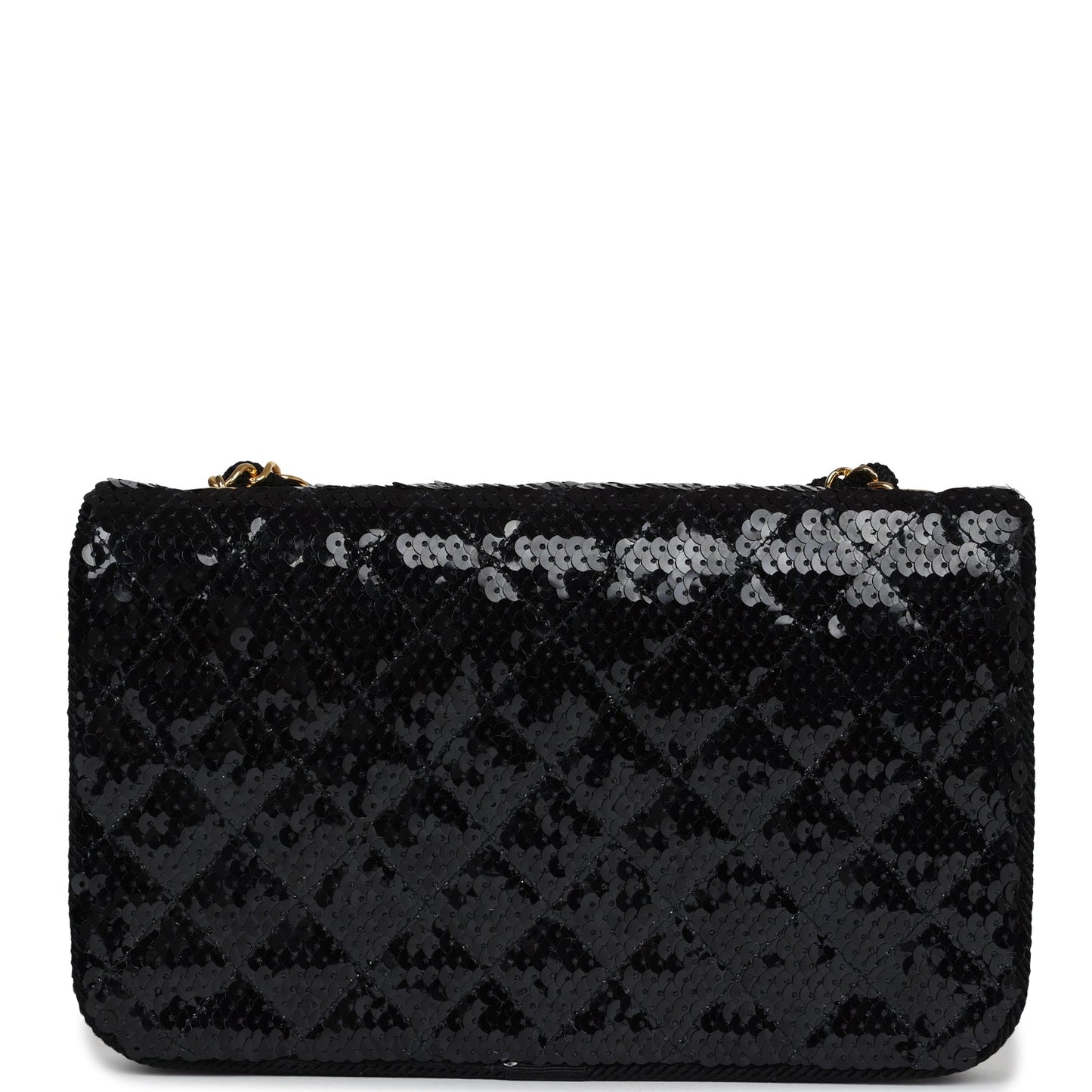 Chanel Small Flap Bag Black Sequin Gold Hardware