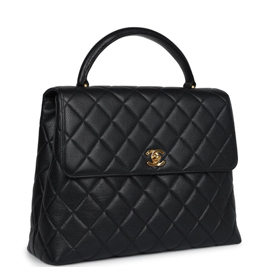 Chanel Kelly Flap Bag Black Caviar Gold Hardware