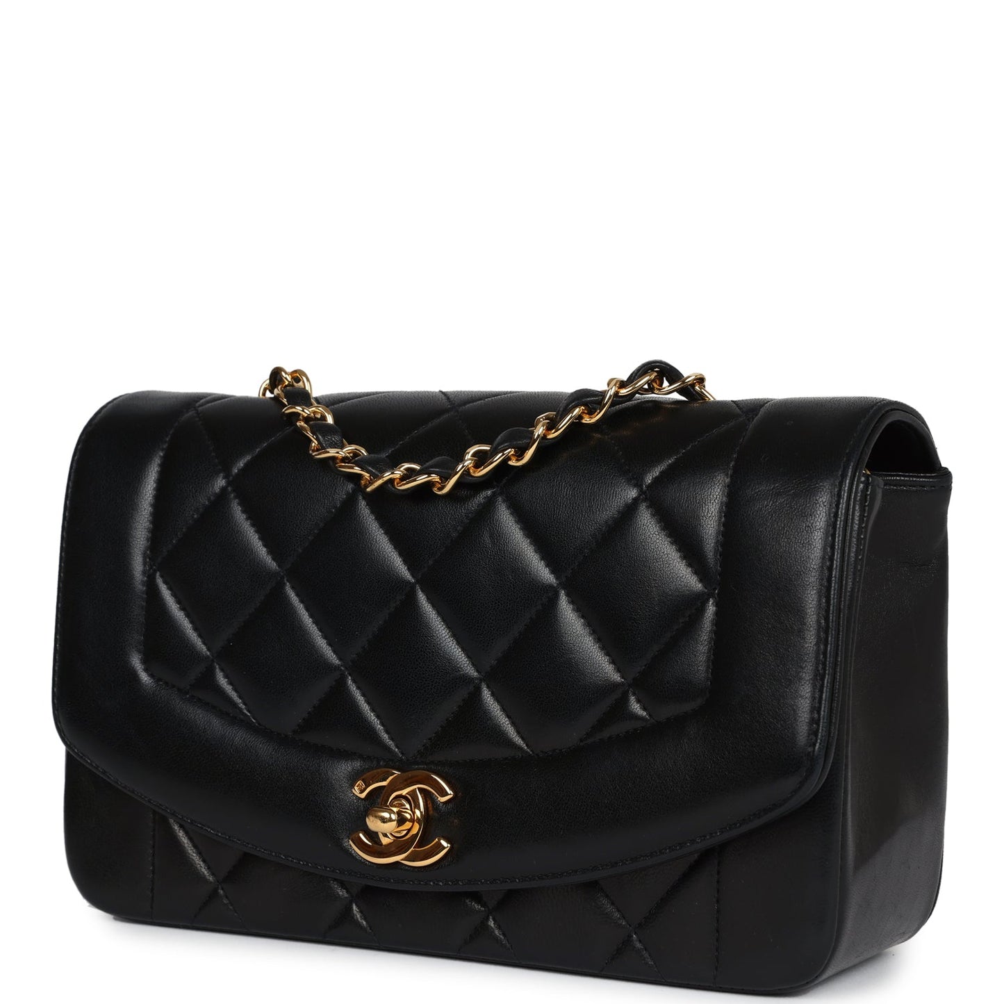 Chanel Small Diana Flap Bag Black Lambskin Gold Hardware