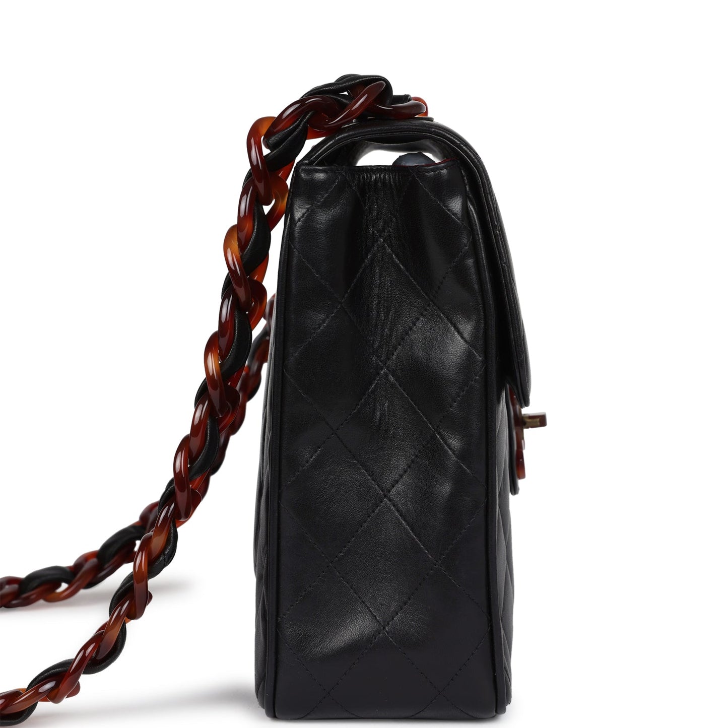 Chanel Jumbo Single Flap Bag Black Lambskin Tortoiseshell Hardware