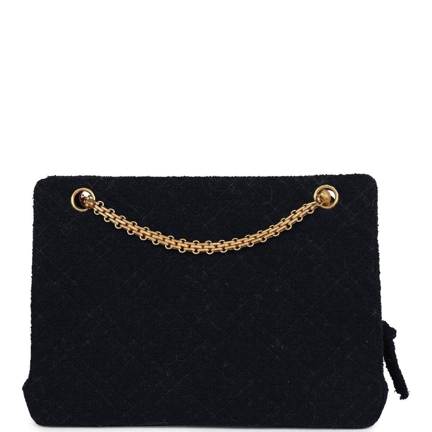 Chanel Shoulder Bag Navy Tweed Gold Hardware
