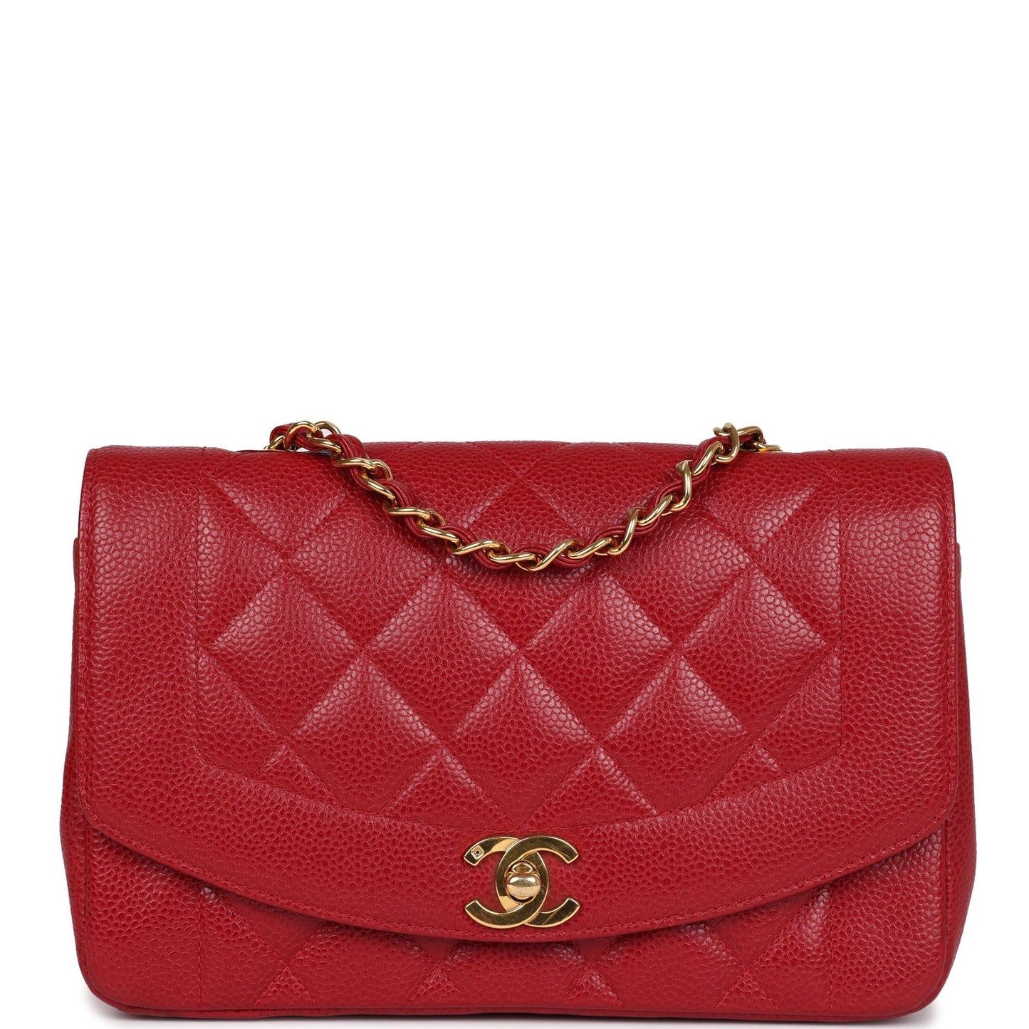 Chanel Small Diana Flap Bag Red Caviar Gold Hardware