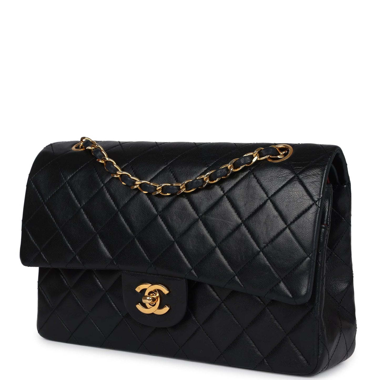Chanel Medium Classic Double Flap Bag Black Lambskin Gold Hardware