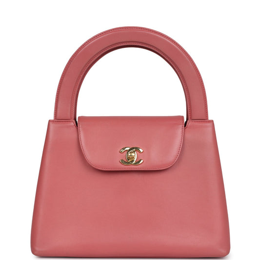 Chanel Large Kelly Pink Lambskin Gold Hardware Shoulder Bag