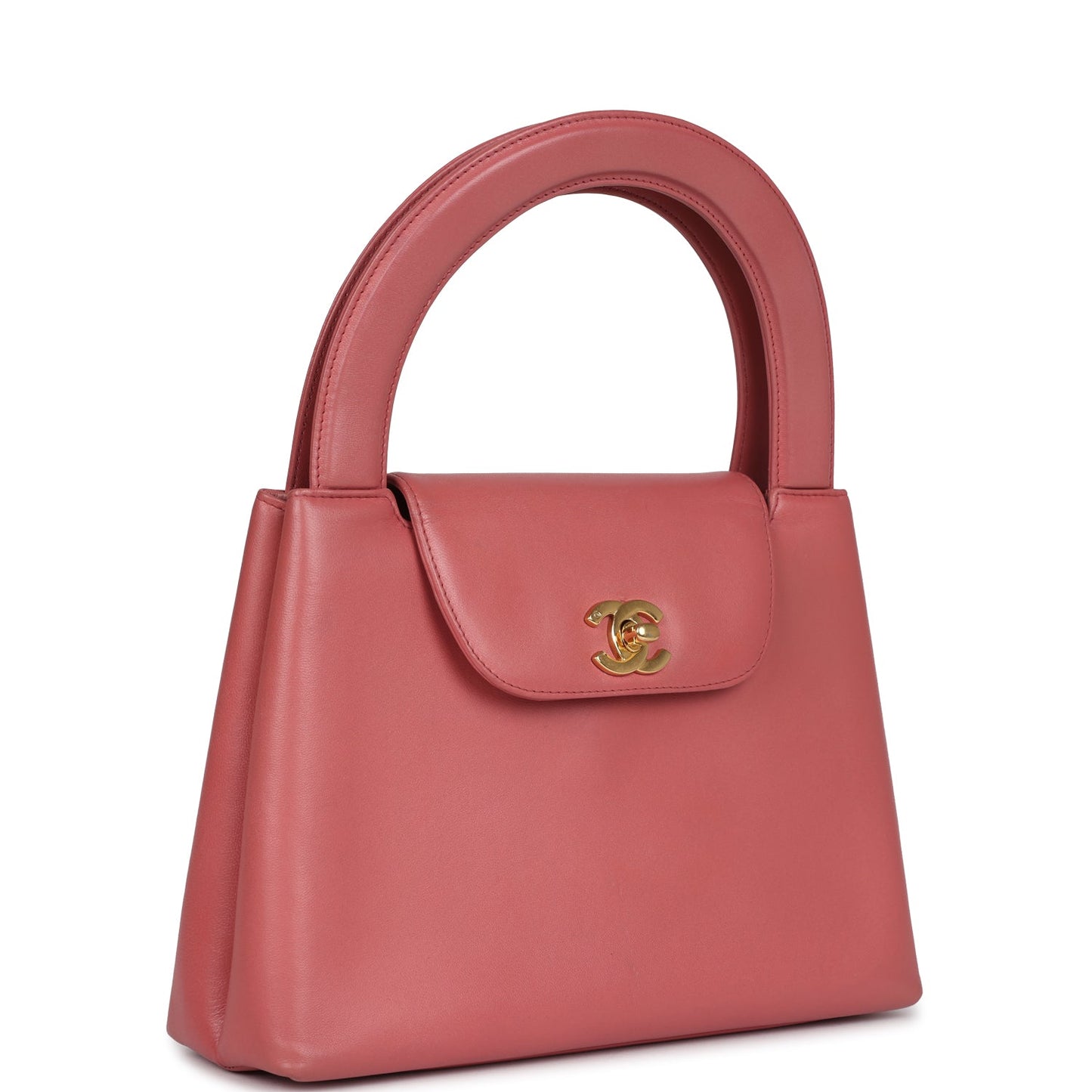 Chanel Large Kelly Pink Lambskin Gold Hardware Shoulder Bag