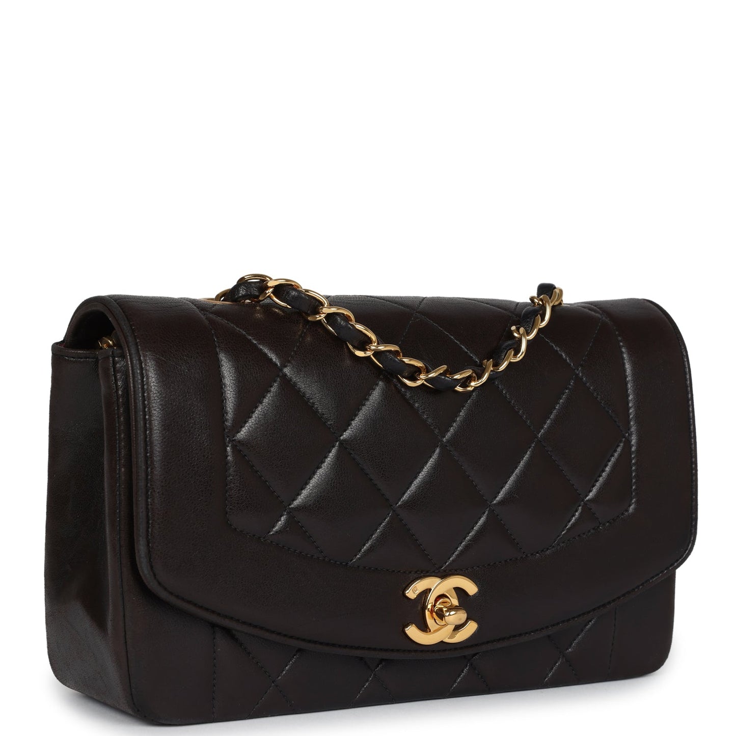 Chanel Small Diana Flap Bag Black Lambskin Gold Hardware
