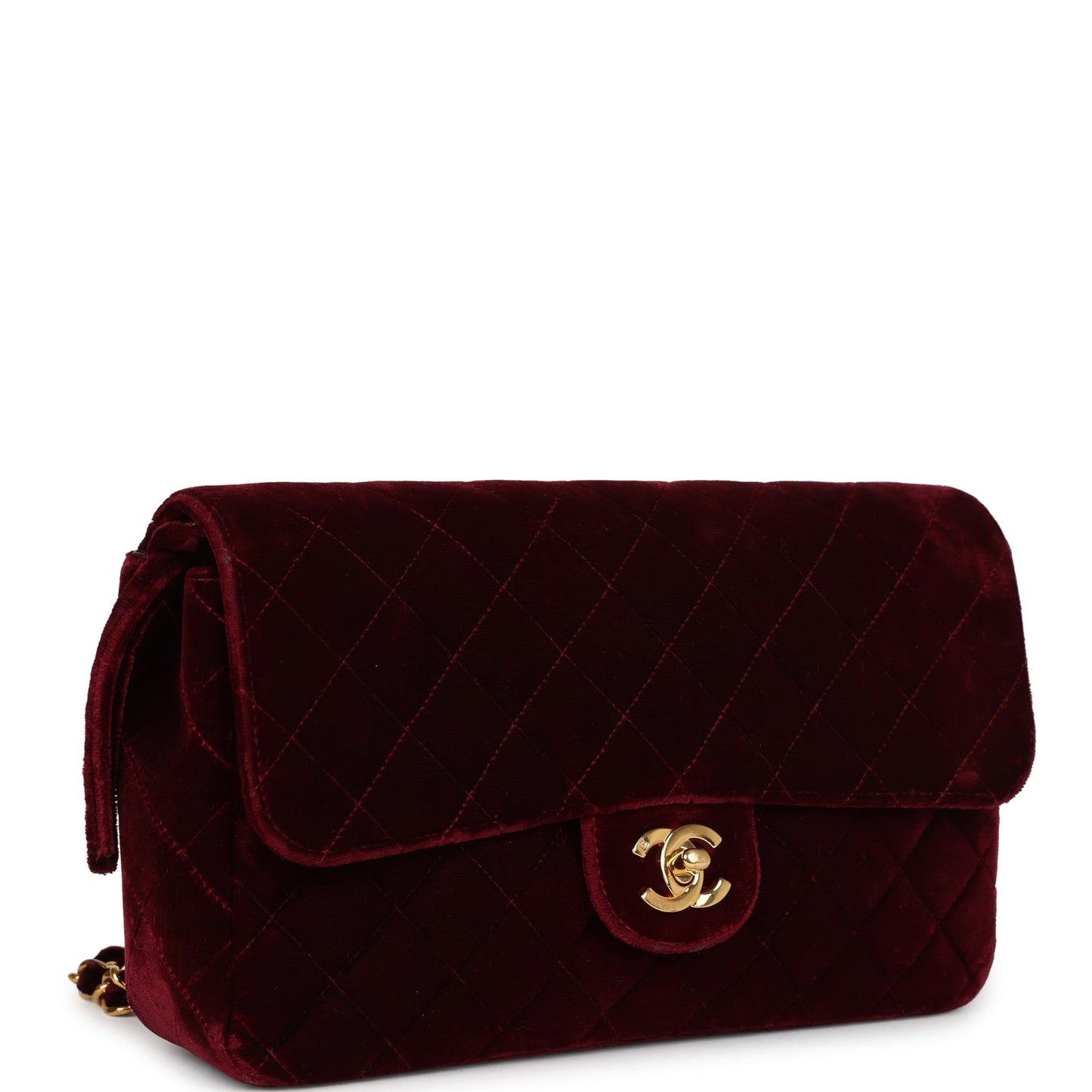 Chanel Medium Classic Flap Backpack Burgundy Velvet Gold Hardware