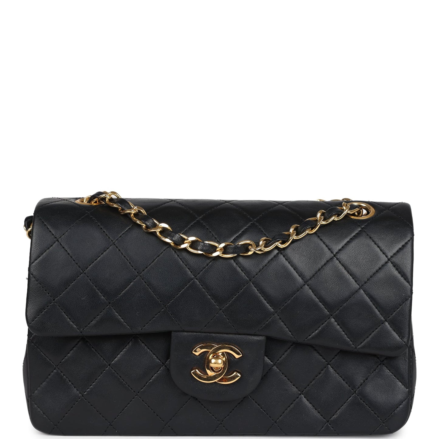 Chanel Small Classic Double Flap Black Lambskin Gold Hardware