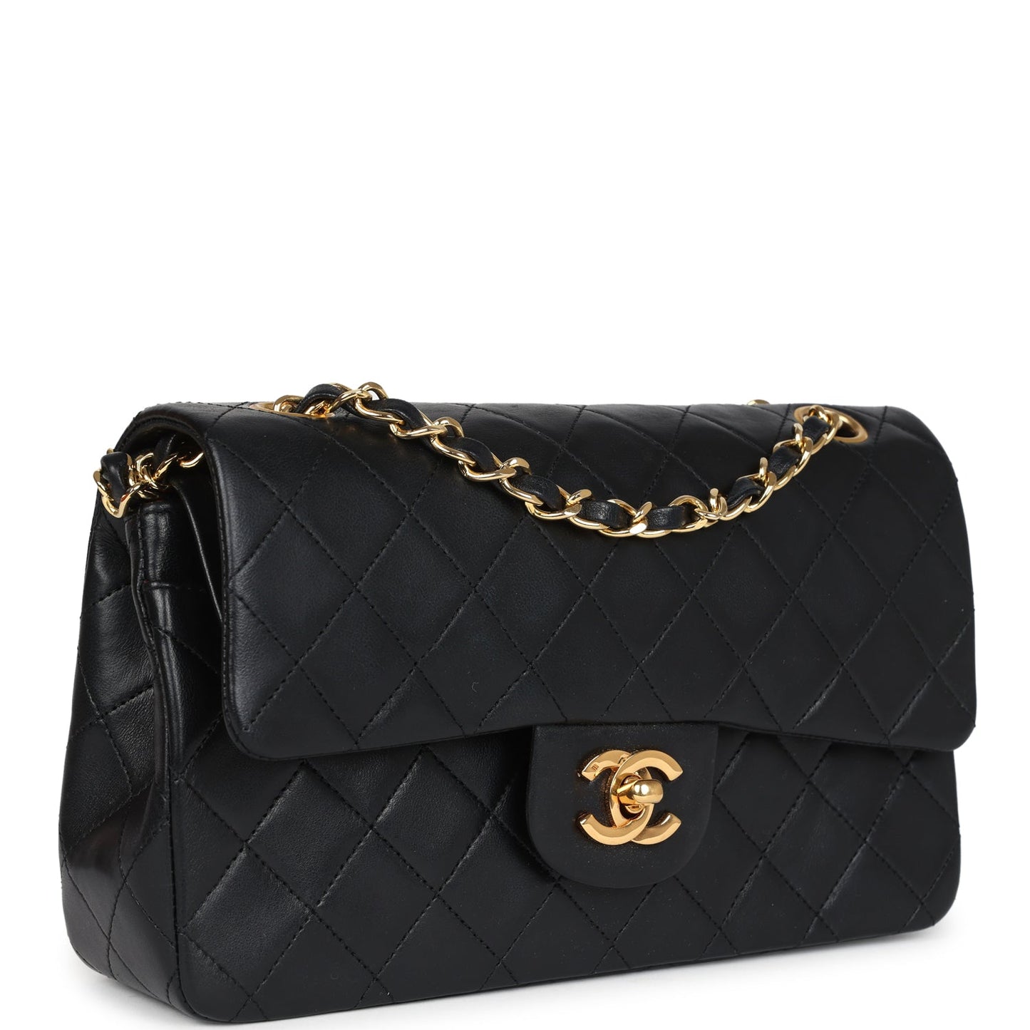 Chanel Small Classic Double Flap Black Lambskin Gold Hardware