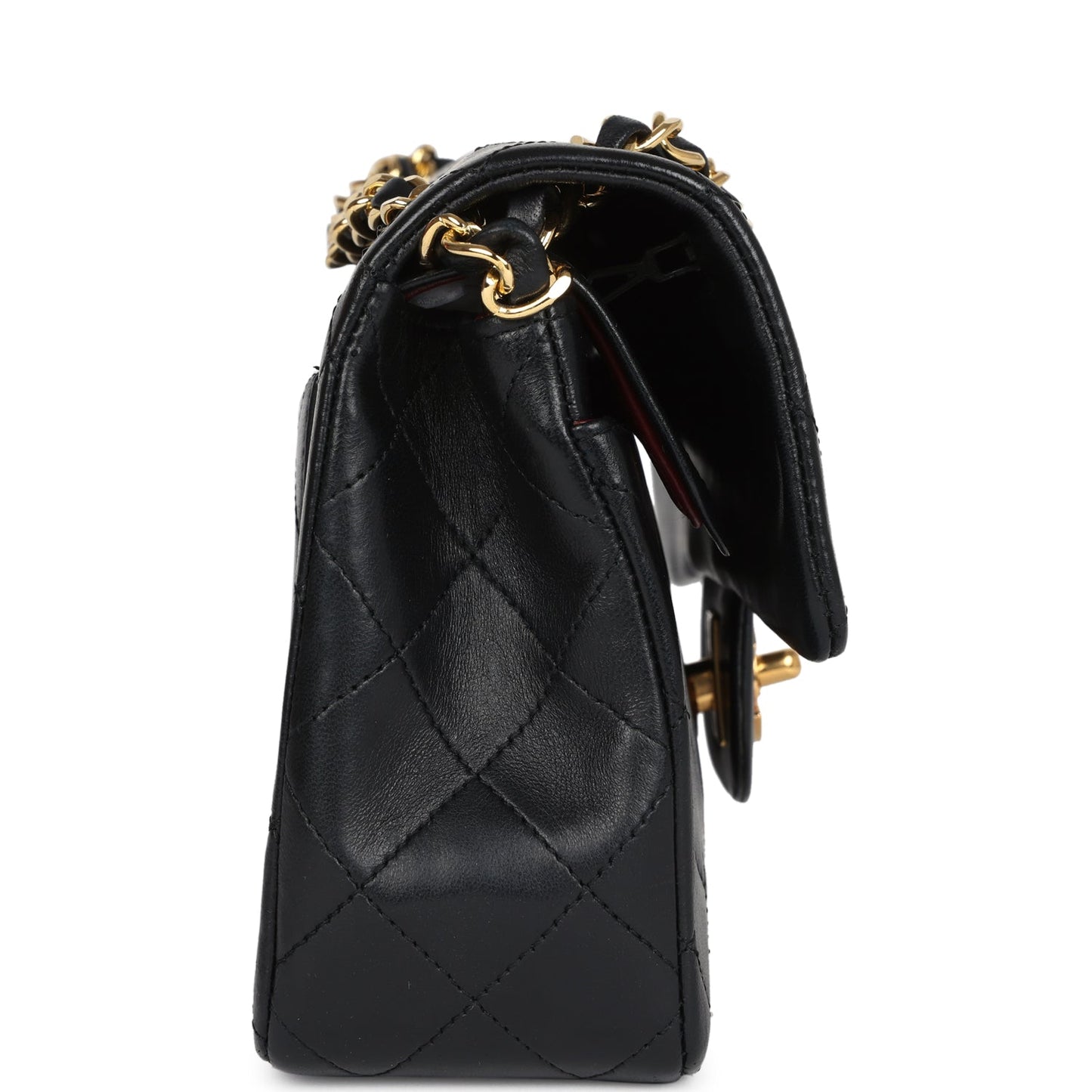 Chanel Small Classic Double Flap Black Lambskin Gold Hardware