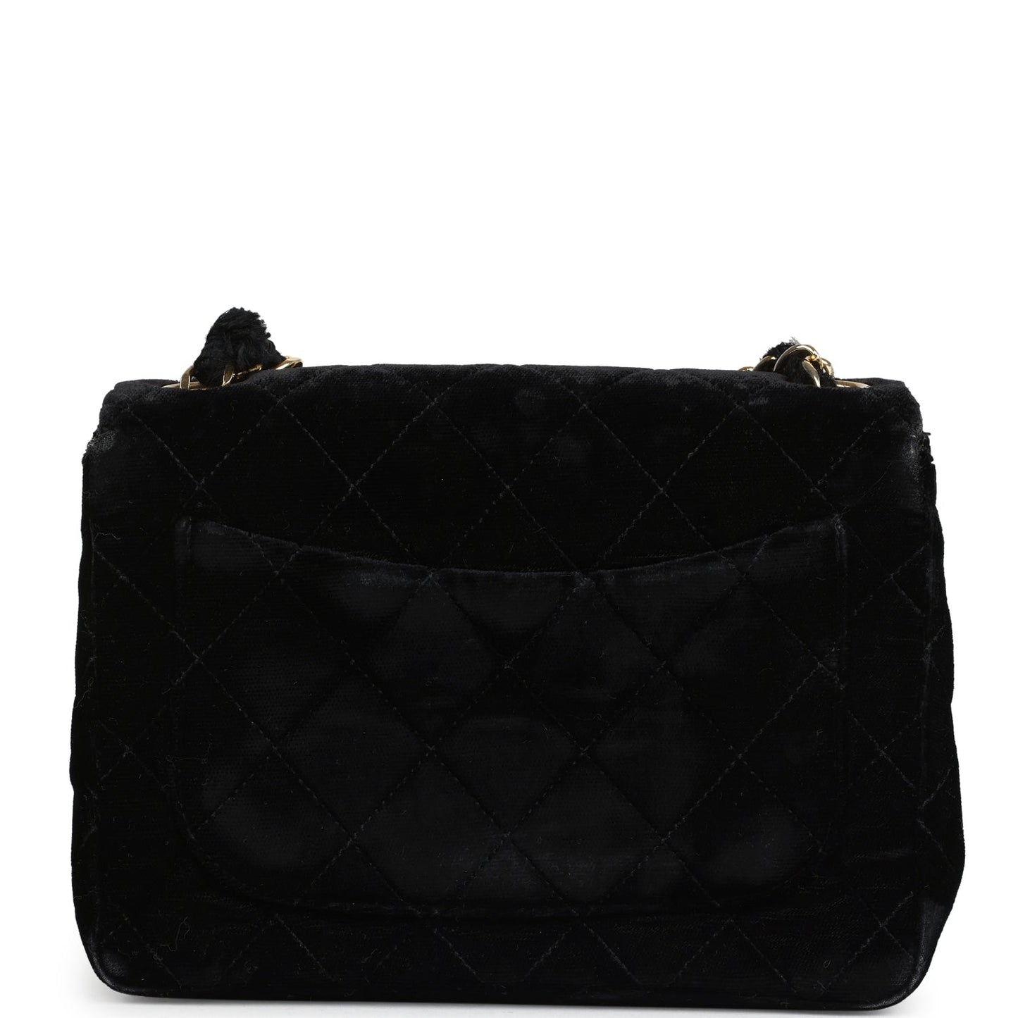 Chanel Mini Square Flap Bag Black Velvet Gold Hardware