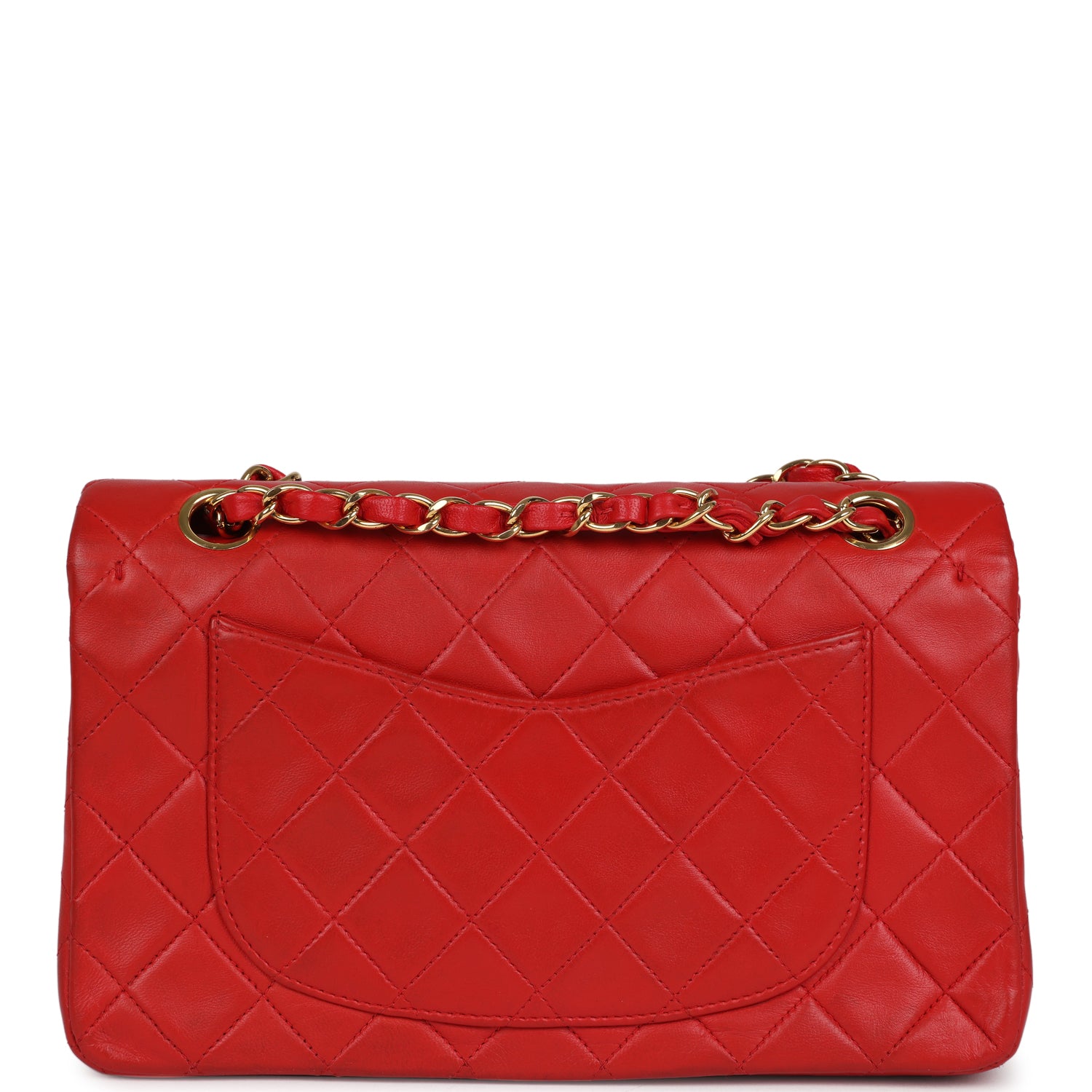 Chanel Small Classic Double Flap Bag Red Lambskin Gold Hardware