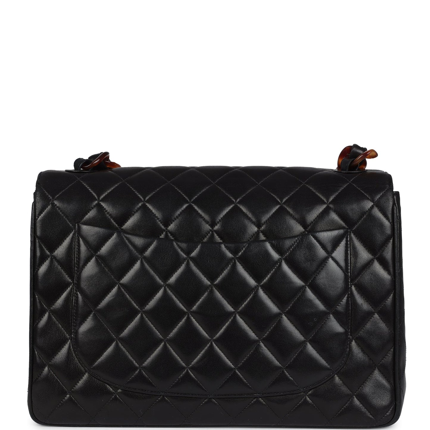 Chanel Jumbo Single Flap Bag Black Lambskin Tortoiseshell Bakelite Hardware