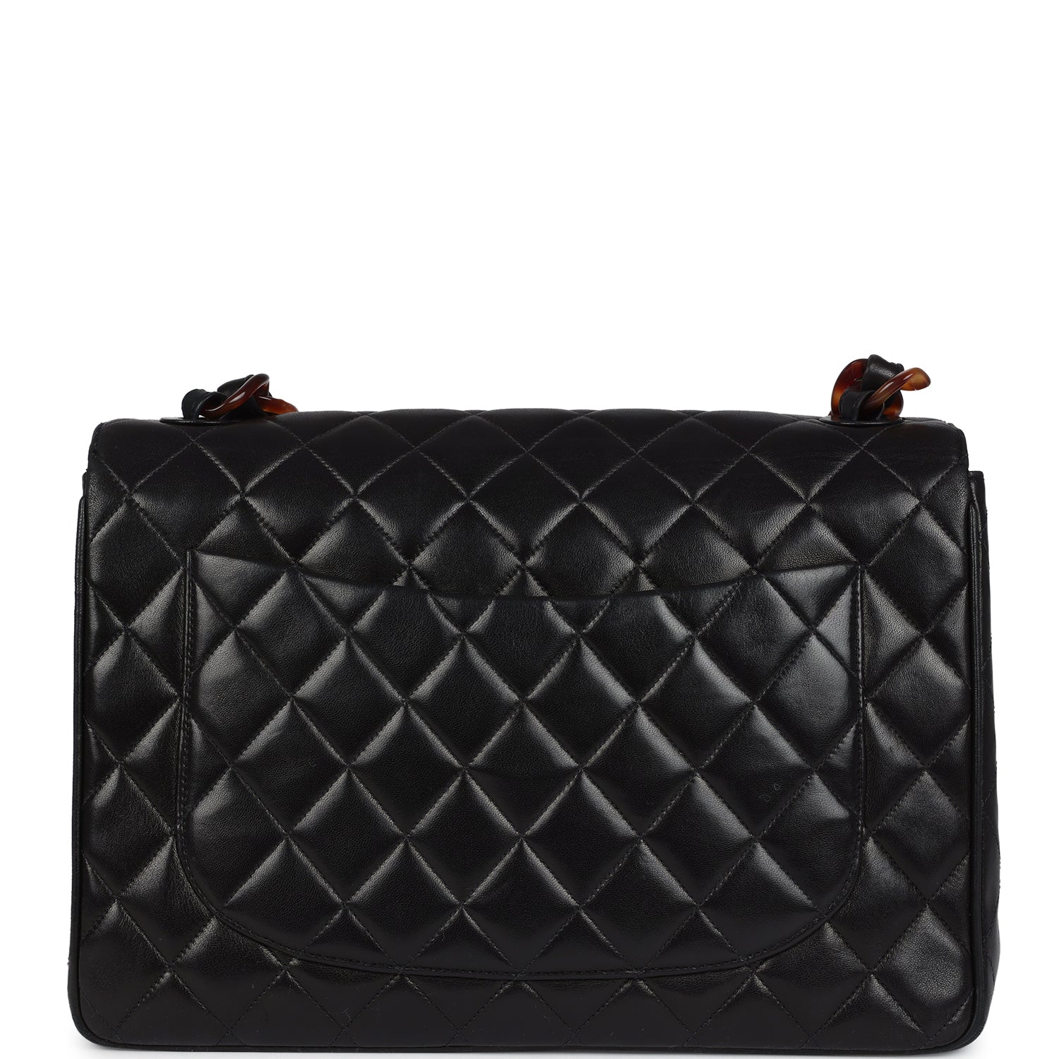 Chanel Jumbo Single Flap Bag Black Lambskin Tortoiseshell Bakelite Hardware