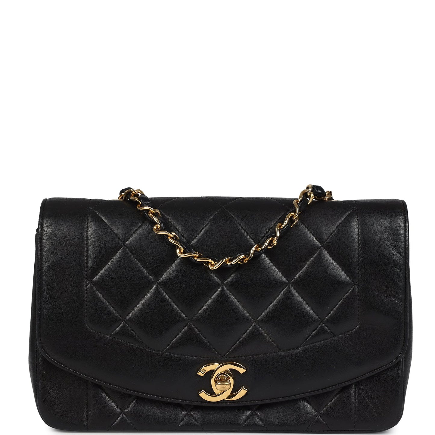 Chanel Small Diana Flap Bag Black Lambskin Gold Hardware