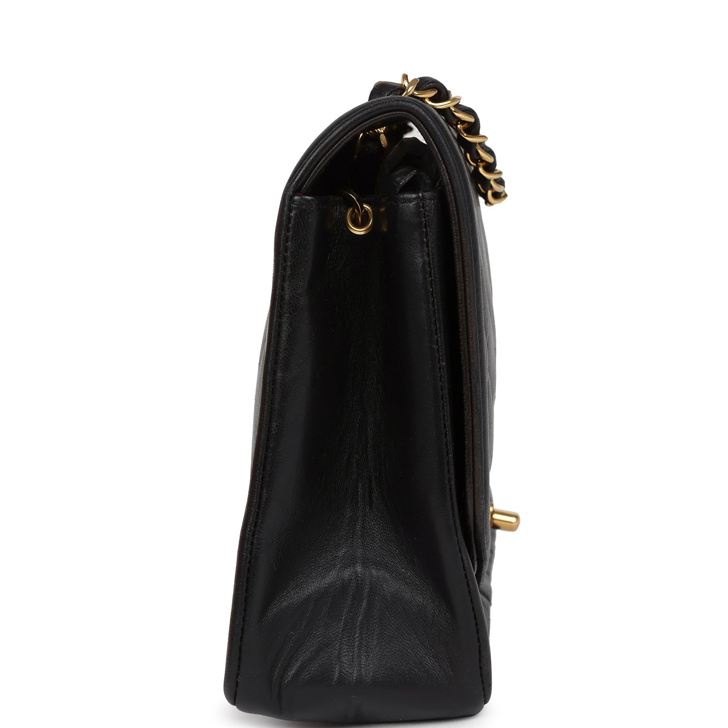 Chanel Medium Diana Flap Bag Black Lambskin Gold Hardware
