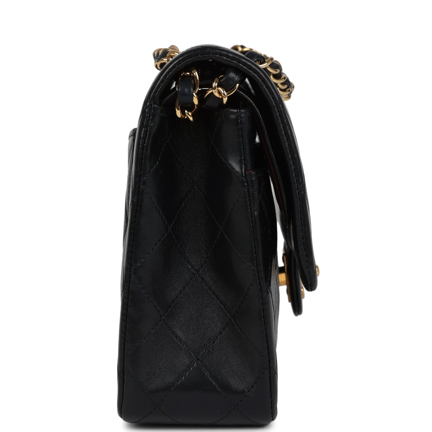 Chanel Medium Classic Double Flap Bag Black Lambskin Gold Hardware