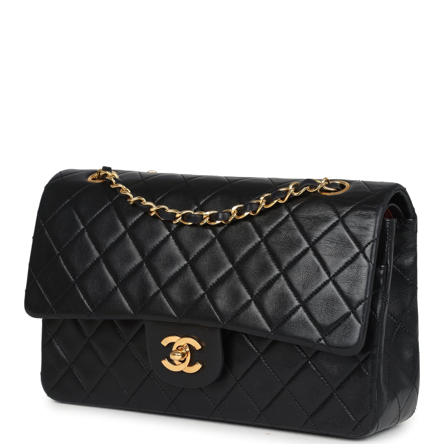 Chanel Medium Classic Double Flap Bag Black Lambskin Gold Hardware